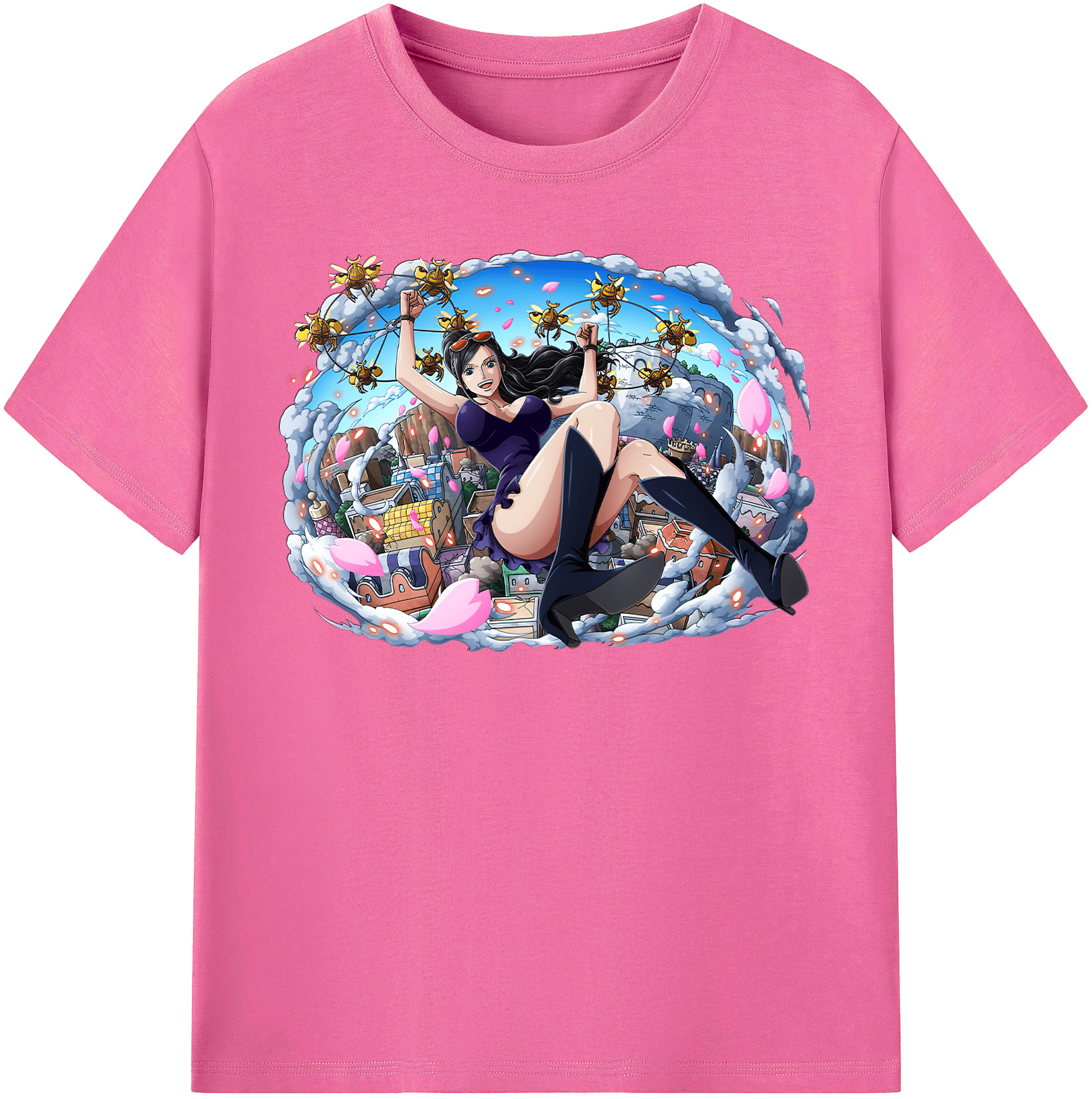 ワンピース ニコ・ロビン ONE PIECE Nico Robin レディースカジュアルプリントTシャツ（綿100％）